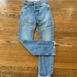 Agolde Riley long button fly jeans, 24